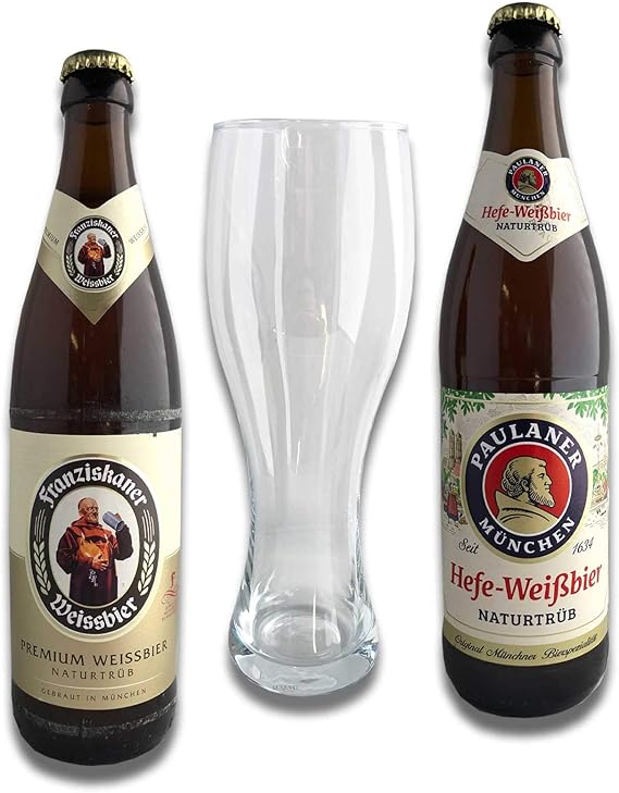Geschenkset Bayerisches Weissbier Aus Munchen Zwei Flaschen 0 5l Weizenbier Und Das Passende Glas Im Geschenkkarton Amazon De Bier Wein Spirituosen