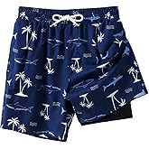 Angel season Boys Swim Trunks with Compression Liner Boxer Brief Teens Swimsuit Youth UPF 50+ Board Short Size 7-14Years