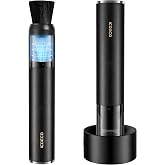 Barista Coffee Vacuum Cleaner for Coffee Grinders &amp; Espresso Machines | Coffee grounds vacuum for Barista Stations, 4 heads, soft bristle brush, angled nozzle, blower tip, USB-C rechargeable