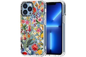 MOSNOVO Case for iPhone 13 Pro, [Buffertech 6.6ft Military-Grade Drop Protection] [Anti Peel Off Tech] Clear TPU Bumper Phone Case Cover Design - in The Garden