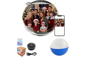 Memory Orb - Video Christmas Ornament with Custom Upload, 3D Electronic Crystal Ball, WiFi Photo & Video Sphere for Christmas