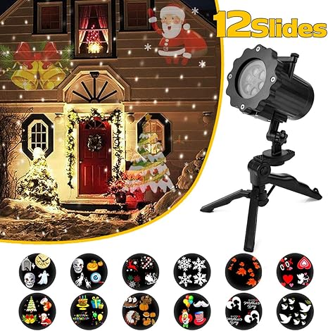 Proiettore Luci Natale Amazon.Proiettore Luci Natale Proiettore Lampada Led Nuoyo 12 Diapositive Con Effetto Con Telecomando Per Illuminazione Interna Esterna Decorazione Ideale Per Giardino Feste Natale Compleanno Carnevale Amazon It Illuminazione