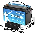 KEPWORTH 24V 60Ah LiFePO4 Battery, Rechargeable Lithium Batteries with BMS, UP to 4000+ Deep Cycles, Perfect for Boat, Marine, RV, Solar