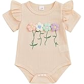 Newborn 3 6 12 18 Months Baby Girl Romper Summer Clothes Waffes Outfit 3D Flower Onesie Bodysuit Infant Girl Clothes