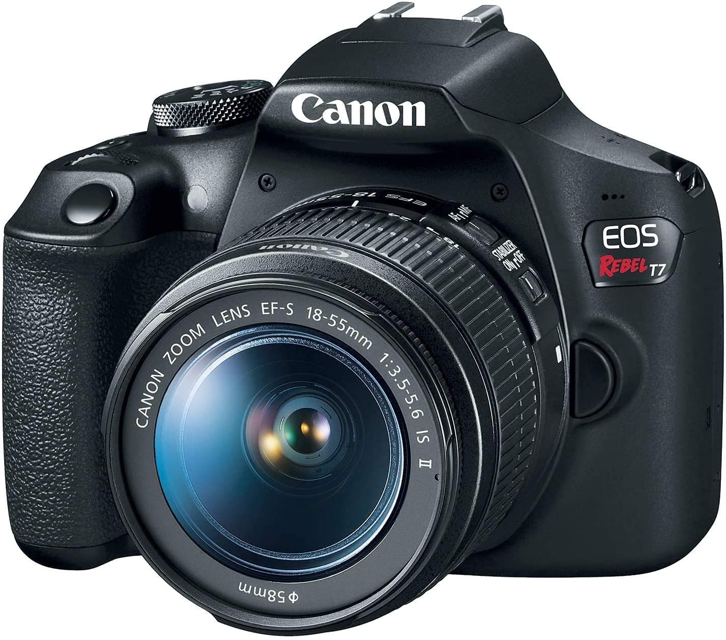 Canon EOS Rebel T7 DSLR Camera Bundle with Canon EF-S 18-55mm f/3.5-5.6 is II Lens + 2X 32GB Memory Cards + Filters + Preferred Accessory Kit, Black (Renewed)