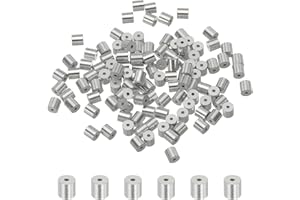 uxcell 0.02"(0.5mm) Aluminum Crimping Loop Sleeve, Wire Rope Stop Sleeve Round Crimp Ferrules for Wire Rope and Cable Ferrule