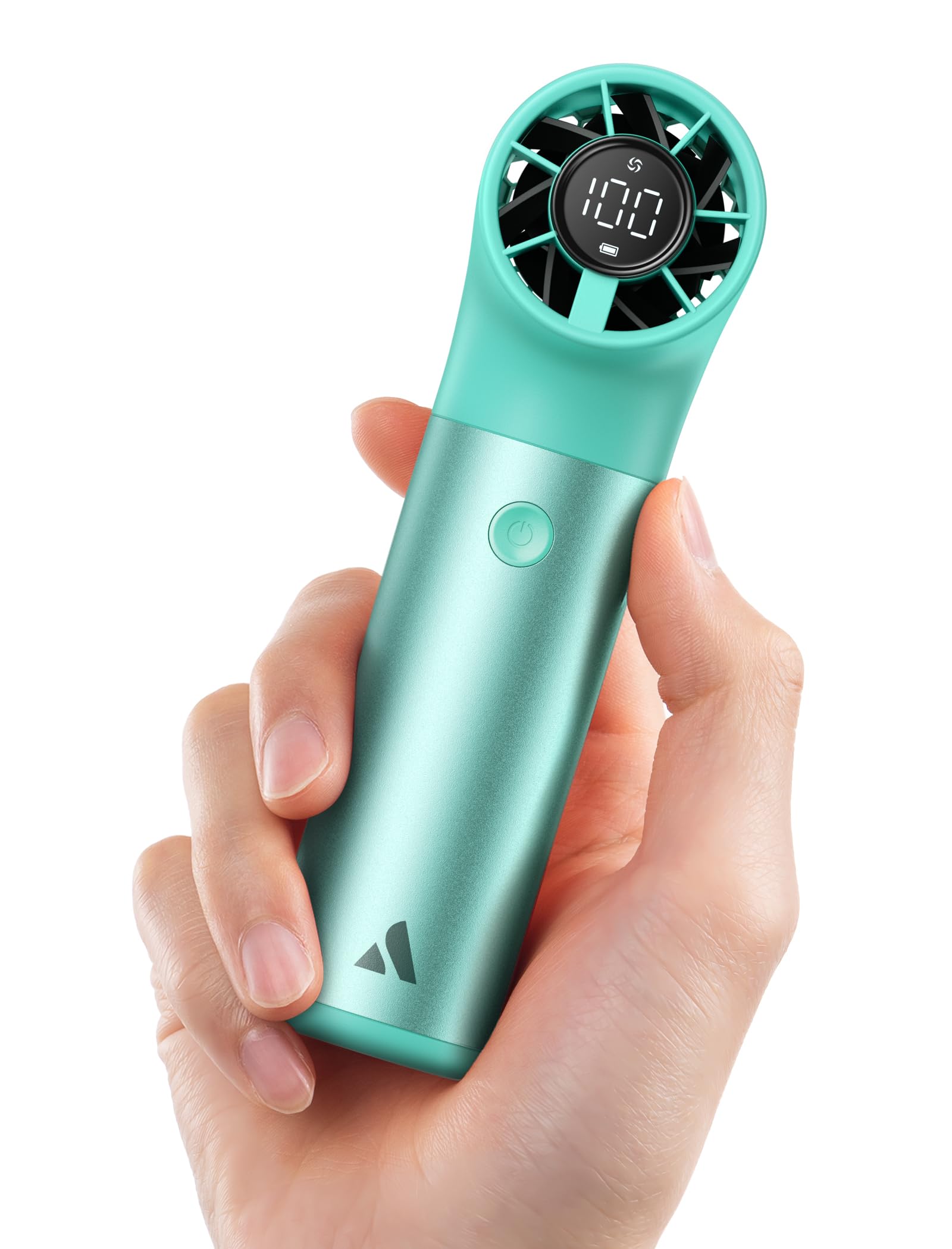 Photo 1 of Aecooly Portable Handheld Fan, Powerful Turbo Mini Fan, 19000 RPM High Speed Aero Ultra, 15H Max Cooling Time, 7 Speeds Aluminum Case, Pocket Rechargeable Personal Small Travel GIfts for Women-Green
