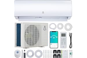 Zstar 12,000 BTU Mini Split AC, 19 SEER2 Wall Mounted AC with Heat Pump & Installation Kits, Ductless Inverter Split-System Air Conditioners Cools up to 450 Sq. Ft, WIFI and Remote Control, 115V