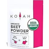KOYAH - Organic Beet Powder (1 Scoop = 1/2 Beet): 30 Servings, Freeze-Dried Beetroot, Whole-Root Powder, Non-GMO, Vegan, Allergen-Free. Add to Water, Juice or Smoothies.