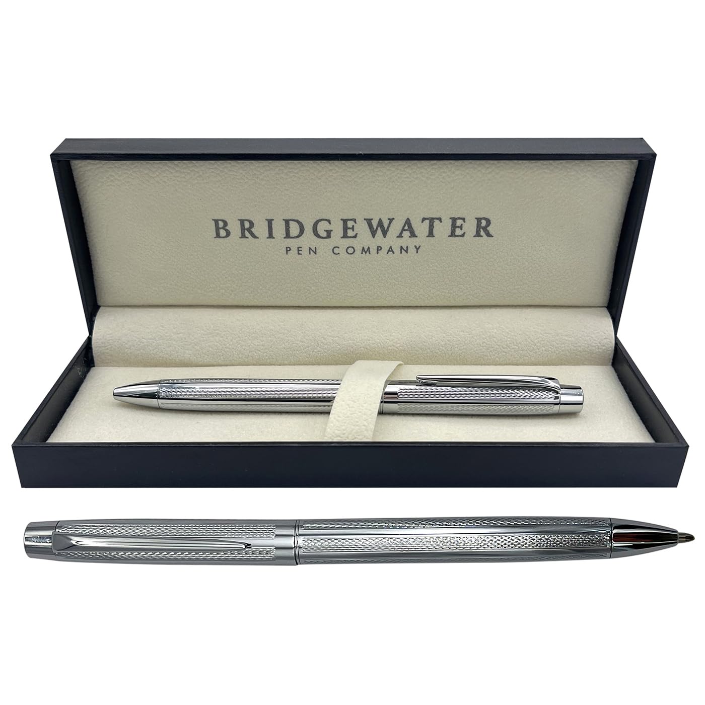 Bridgewater Pen Company Ladies Executive Ball Point Pen Collection, Boxed & Sleeved (Lincoln, All Chrome)