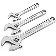 Crescent 3 Pc. Adjustable Wrench Set 6", 8" & 10" - Mechanical & Plumbing Wrenches - With Larger Knurl & Hex Jaw - Chrome Plated to Resist Rust & Corrosion - Reduces Fatigue - Hand Tools - AC3PC