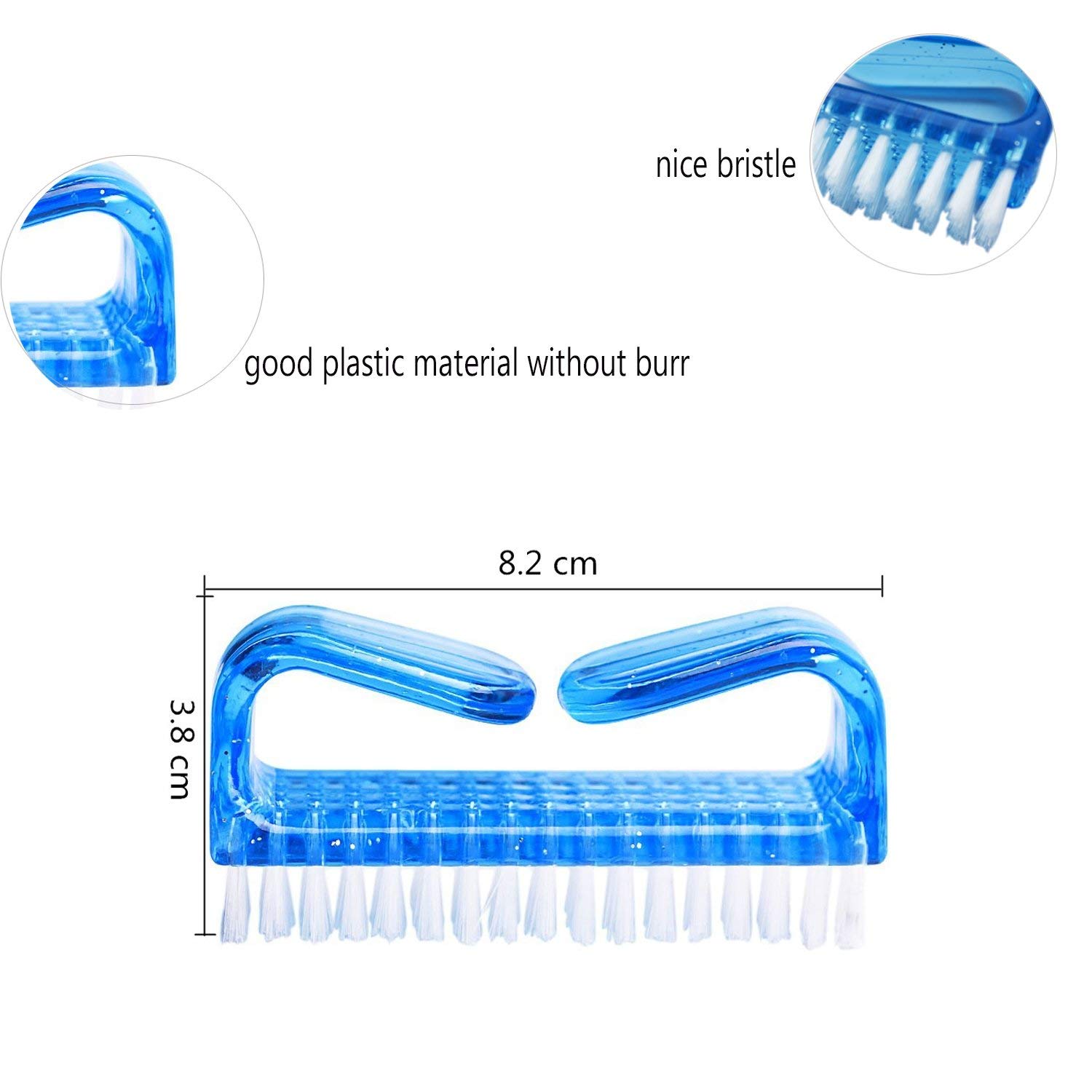 Handle Nail Brush Fingernail Brush Cleaner Hand Scrub Cleaning Brush for Toes (Size (1)) : Beauty