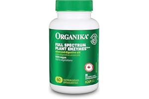 Organika Full Spectrum Plant Enzymes- Helps Break Down Carbs, Fat, Protein, Dairy- 60 vcaps