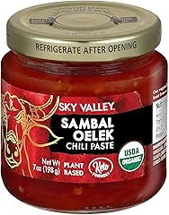 Sky Valley Sambal Oelek Chili Paste - Red Chili Paste, Made with Red Jalapenos & Garlic, Gluten Free, Vegan, Keto, USDA Organ
