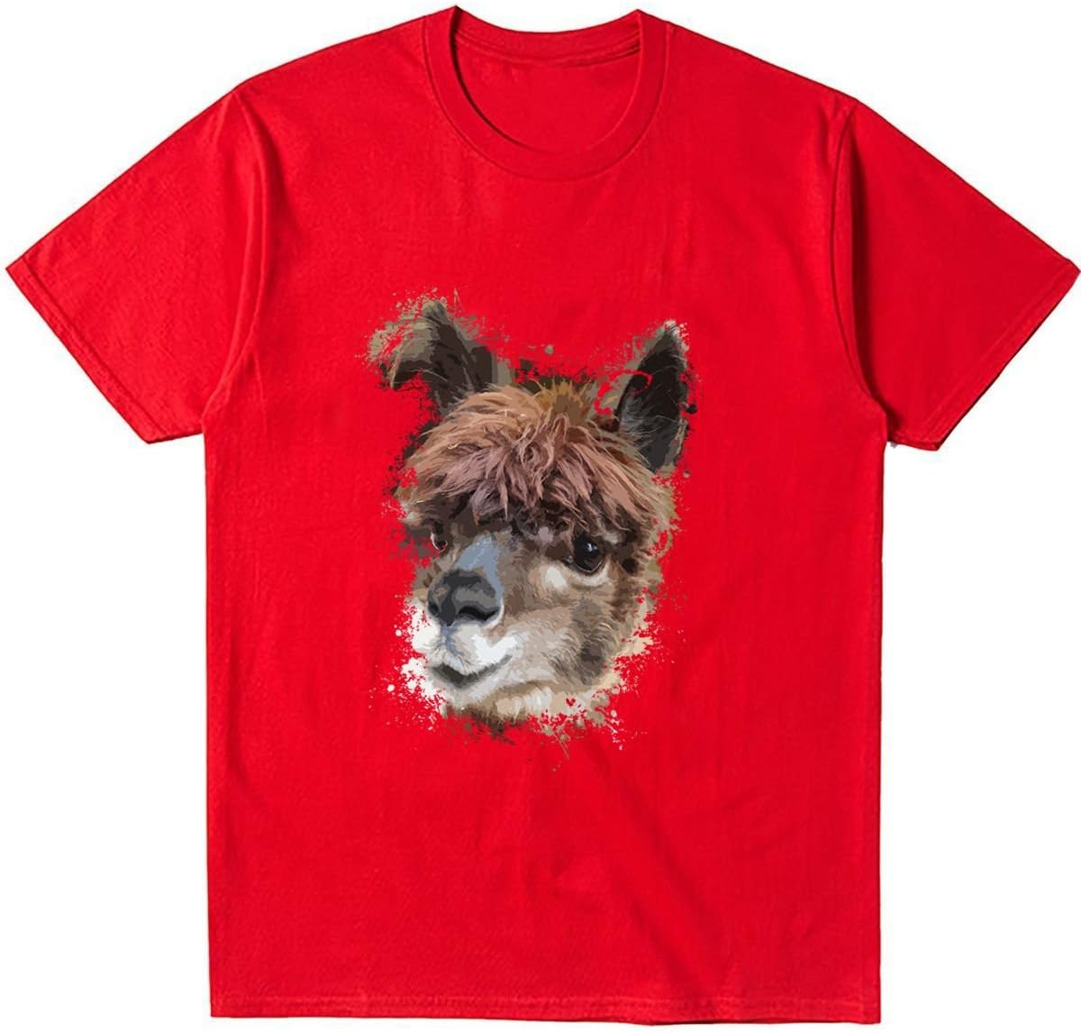 Creative Personality Cool Llama Red T-Shirt for Man XXL