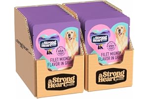 STRONGHEART A Strong Heart Wet Dog Food Pouches, Filet Mignon Flavor in Gravy, 3.5 oz Pouches (Pack of 24), Made in The USA with Real Filet Mignon