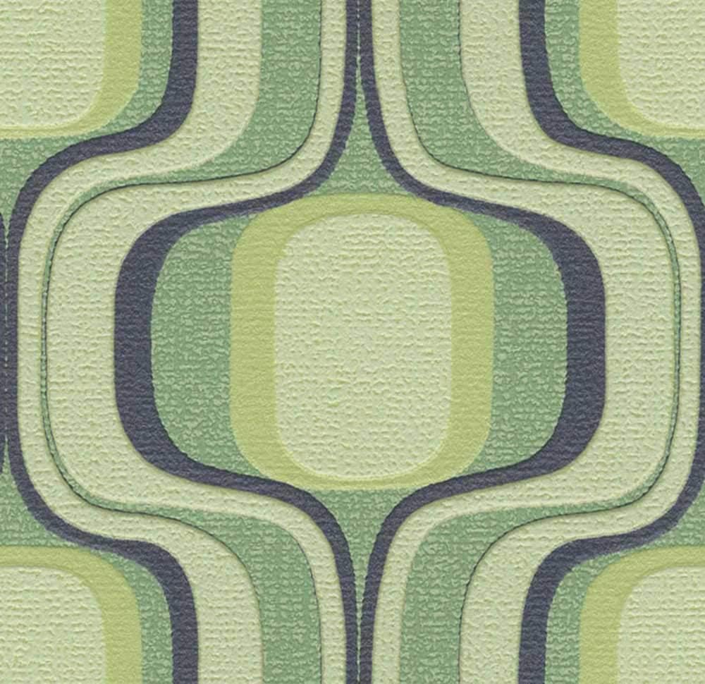 Amazon 生のり付き 壁紙 幾何学 レトロ 緑 販売単位1m 13 96 壁紙