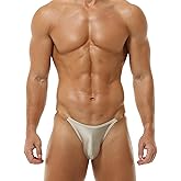 FEOYA Men's Sexy Low Rise Bikini Briefs Soft See-through String Cut Panties Bulge Pouch Underwear with Clear Strap