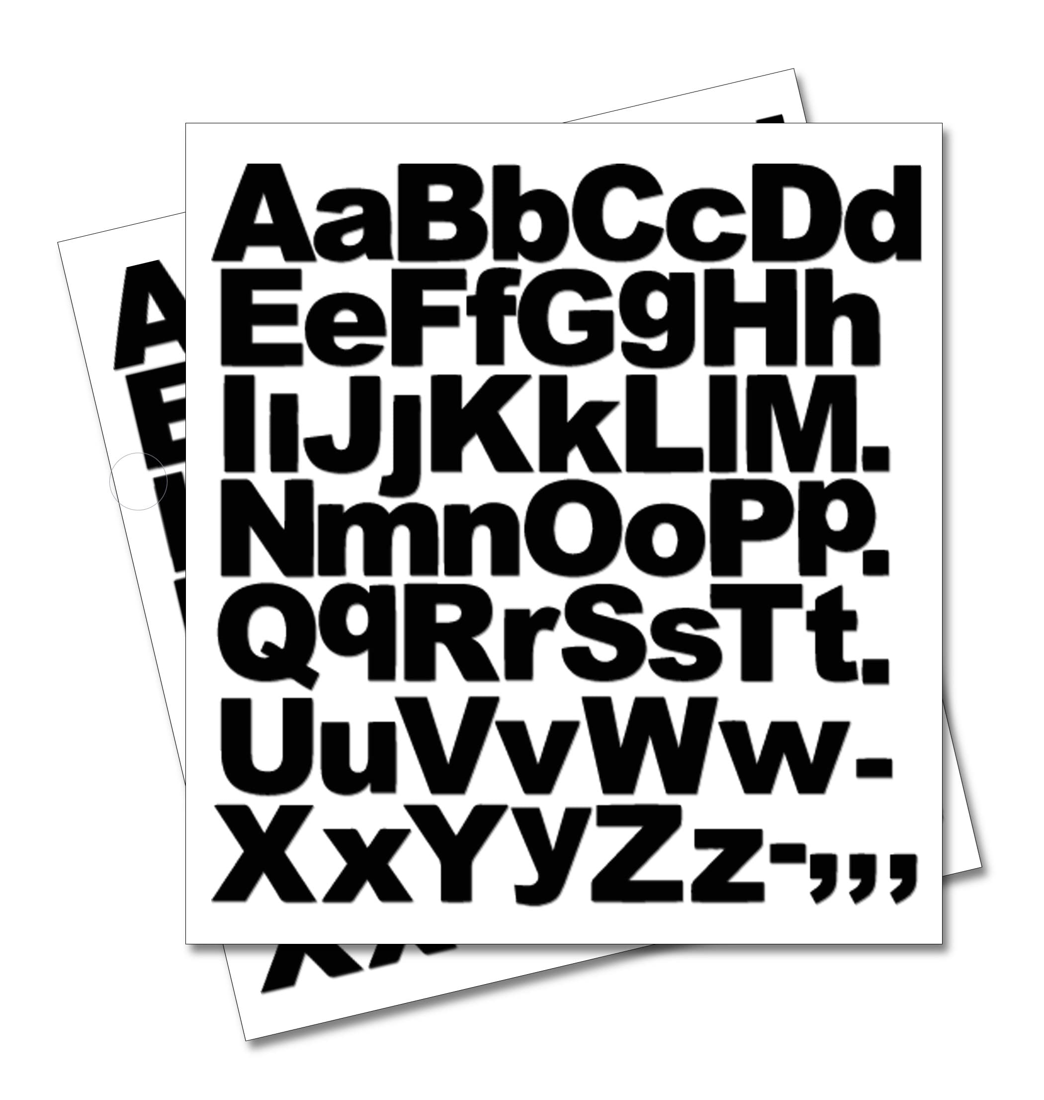 2 x Set of A-Z Black Capital & Small Letters Full Alphabet - Removable Self Adhesive Waterproof Durable Vinyl Stickers - Cut to The Sticker Shape - Size 20mm