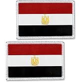 AEHKD 2 Pack Egypt Flags Patch Egyptian Flag Patches Patriotic Military Team Tactical Patch 3&times;2 Inch