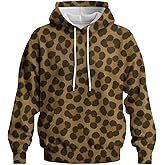 Rebaike Novelty Long Sleeve Hoodie Funny Fashion Leopard Graphic Sweatshirts