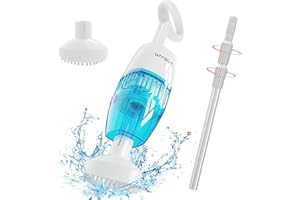 (2025 New) WYBOT Hyson 100 Handheld Pool Vacuum with Two Brush Heads, Cordless Pool Vacuum for Above Ground Pool, Telescopic Pole, 60 Mins Runtime, Deep Cleaning for Spa/Hot Tub/Small Pool