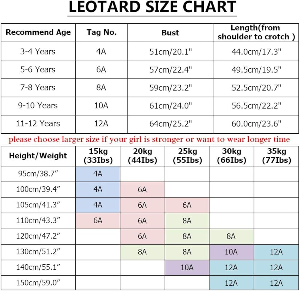BAOHULU Girls Gymnastics Leotards One-Piece 3-14 Years Practice Outfit: Clothing