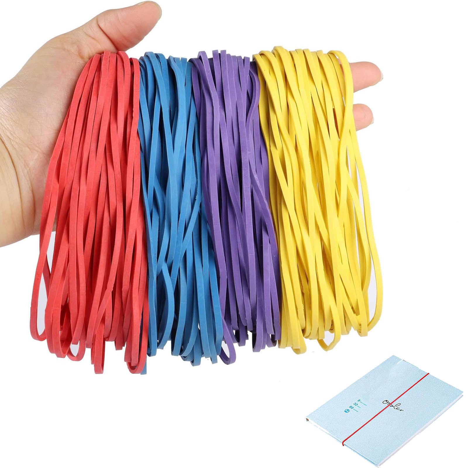 wodehaainiyibeizi 100 Pieces Large Elastic Bands,Large Rubber Bands Rubber Band Ball Multi Coloured Elastic Bands Strong Elastic Rubber Bands for Office School Home Document Organizing Bank Supplies