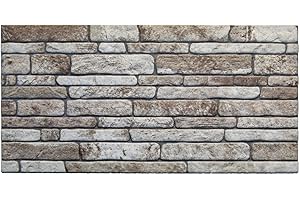 Dundee Deco 3D Wall Panels Brick Effect - Cladding Light Brown Grey Stone Look Wall Paneling, Styrofoam, Sample, Size 10 x 10 in.