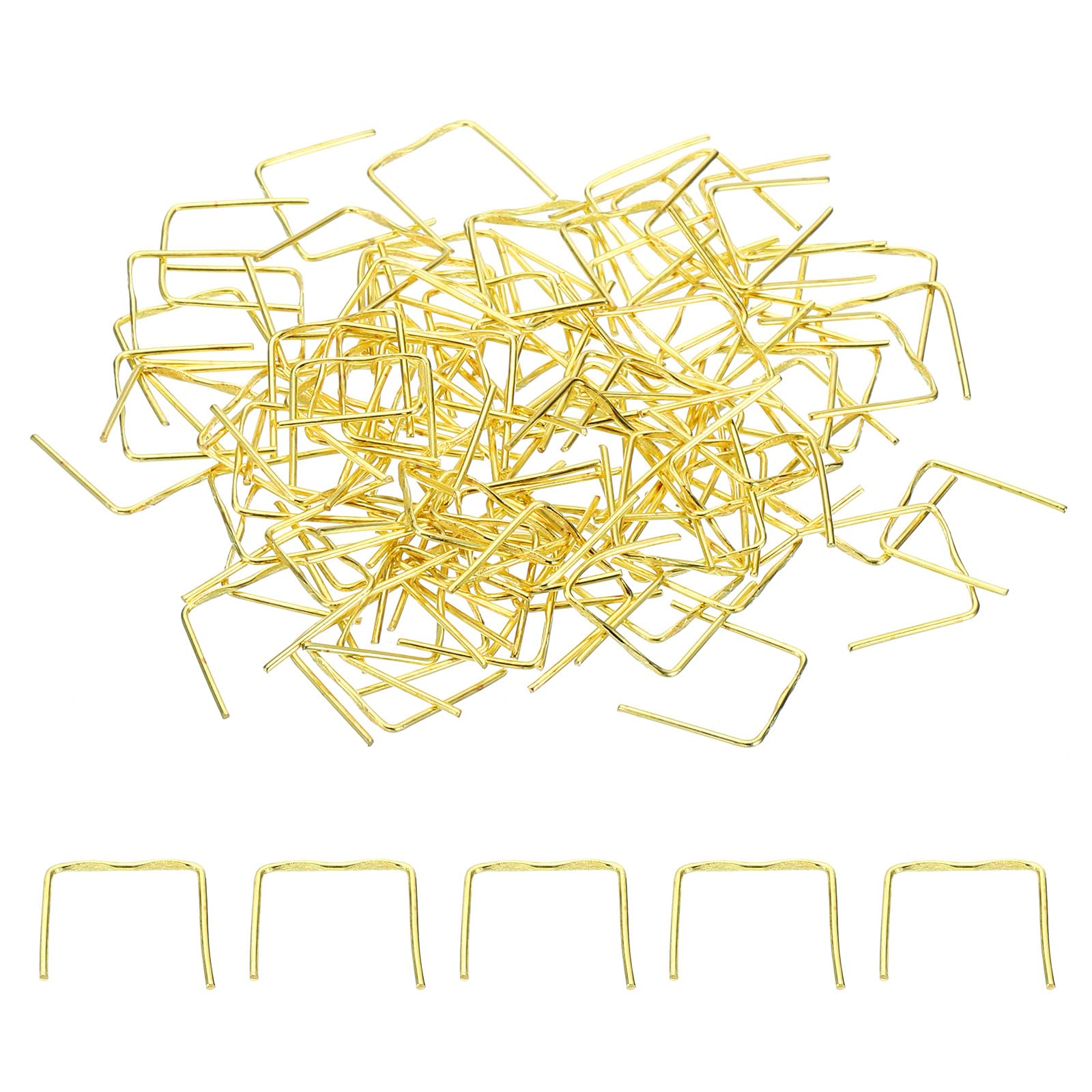 PATIKIL 13x12mm Copper Chandelier Connector Pins, 200Pcs Chandelier Crystal Clips for Fastening Crystals Parts, Chandelier Replacements, Gold