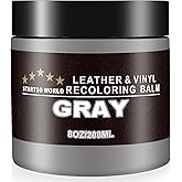 STARTSO WORLD Gray Leather Recoloring Balm, Leather Repair Kit for Furniture,Couches & Car Seats, Leather Paint, Leather Color Restorer, Leather Scratch Remover
