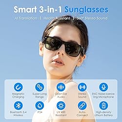 GetD Bluetooth Sunglasses for Men/Women, AI