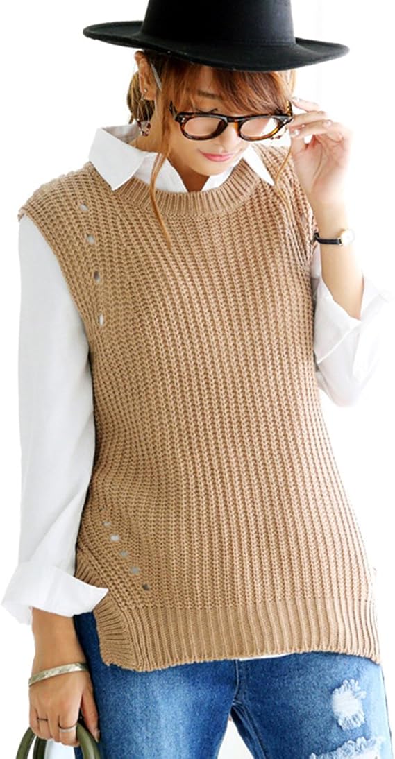 Amazon セルロティ Cellroti ロング ニット ベスト カーディガン 美ライン 大人 カワイイ シンプル きれいめ 上品 レディース ファッション トップス 服 カジュアル ワンピース チュニック 通販