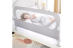 NUTIKAS Baby Bed Rail Guard for Toddlers - 47" Toddler Bed Side Rails for Twin, Full, Queen Bunk Size Bed Swing Down Bedrail Extral Tall Child Safety Side Railing Guards for Kids
