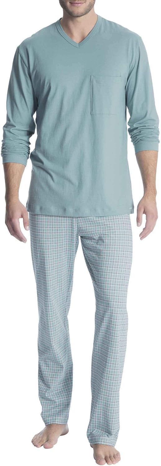 Calida Mens Cotton Knit Pajamas Set Relax Imprint 2 Style 40180 (544