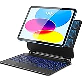 FUWANG for iPad A16 11th/10th Generation Case with Keyboard, Magic Keyboard with Power Display, Multi-Touch Trackpad Floating Cantilever Stand, Stain-Resistant Magic Keyboard Case for iPad 11/10th Gen