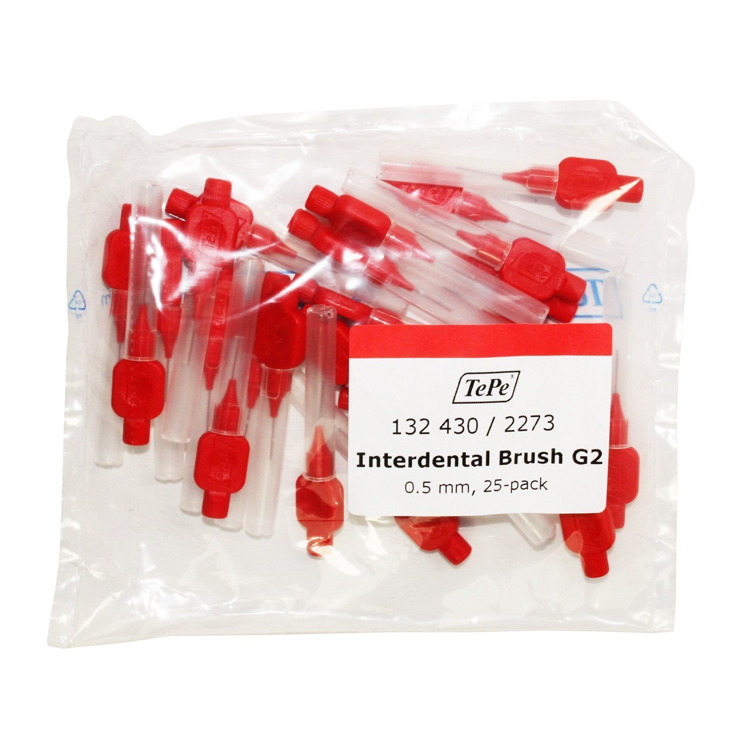 Tepe Interdental Brush G2 0.5mm Red x 25 Brushes in One Pack