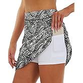 Stelle Women's Athletic Skorts 17" Golf Skirts Inner Shorts Tennis Skort with 2 Pockets Running Sports Pickleball Skirt