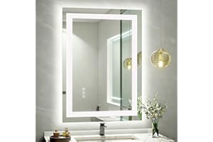 ODDSAN 26x32 LED Mirror for Bathroom, Lighted Vanity Mirror for Wall, Dimmable, Anti-Fog, Shatter-Proof, ETL Listed (Front Lights + Backlit)