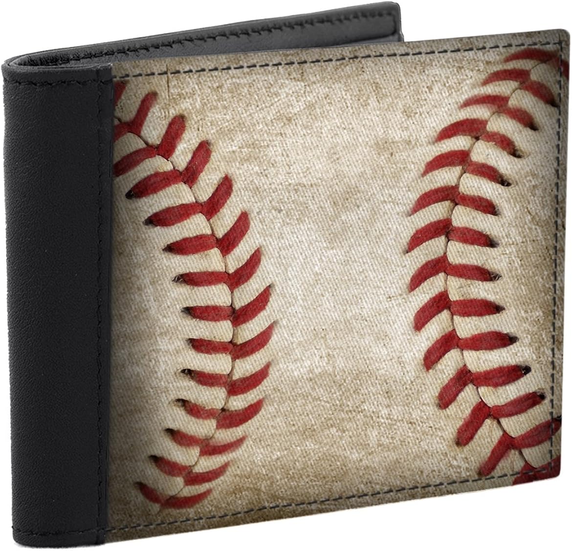 Baseball Stitch Design Men's Wallet Leather Accents at Amazon Men’s