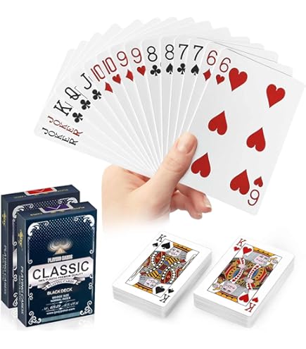 Ritz 2-Decks Poker Size 100% Plastic Playing Cards Set in Plastic Case, Large Index, Waterproof