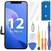 Ayake for iPhone 12/12 Pro Screen Replacement, 6.1 inch FHD LCD Display and Touch Digitizer Screen, True Tone Programmable, Face ID Remains (for A2172, A2402, A2404 A2403, A2341, A2406, A2408, A2407)