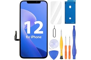 Ayake for iPhone 12/12 Pro Screen Replacement, 6.1 inch FHD LCD Display and Touch Digitizer Screen, True Tone Programmable, Face ID Remains (for A2172, A2402, A2404 A2403, A2341, A2406, A2408, A2407)