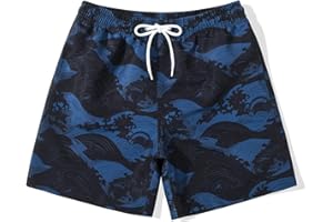SNOW DREAMS Boys Swim Trunks Quick Dry Swim Shorts Lightweight Bathing Suits Side Pocket