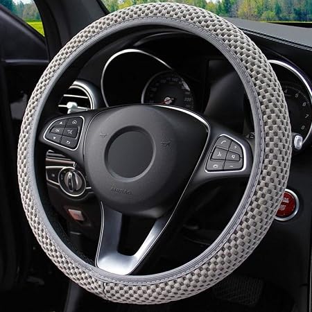 Amazon Qysmqc スキッドプルーフ耐久車のステアリングホイールカバー手作りの通気性自動カバーはほとんどの車に適合ステアリングスリーブ ハンドルカバー 車 バイク