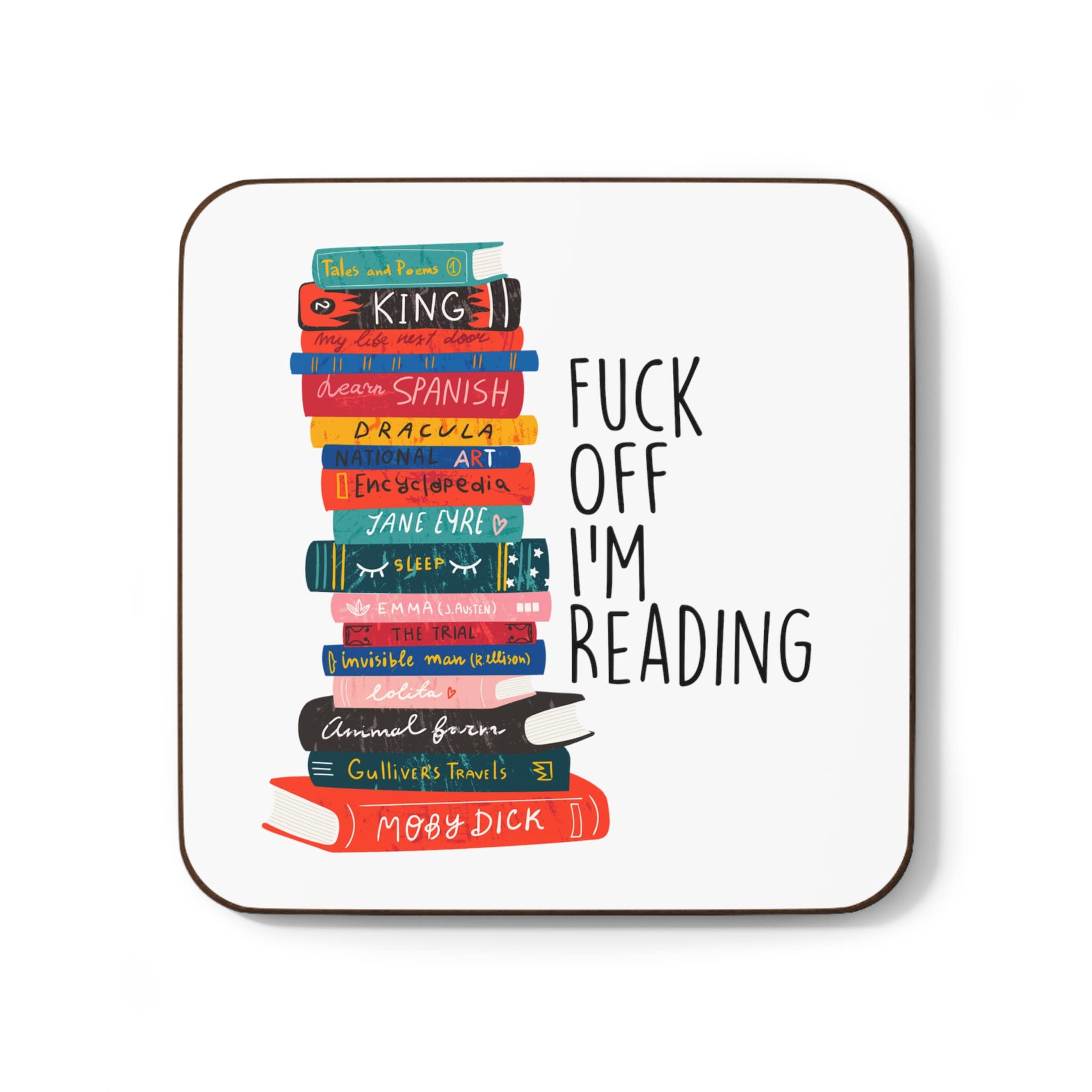 Plumfoolery F**k Off I'm Reading Mug Gift for Bookworm, Funny Profanity Cup (Coaster)