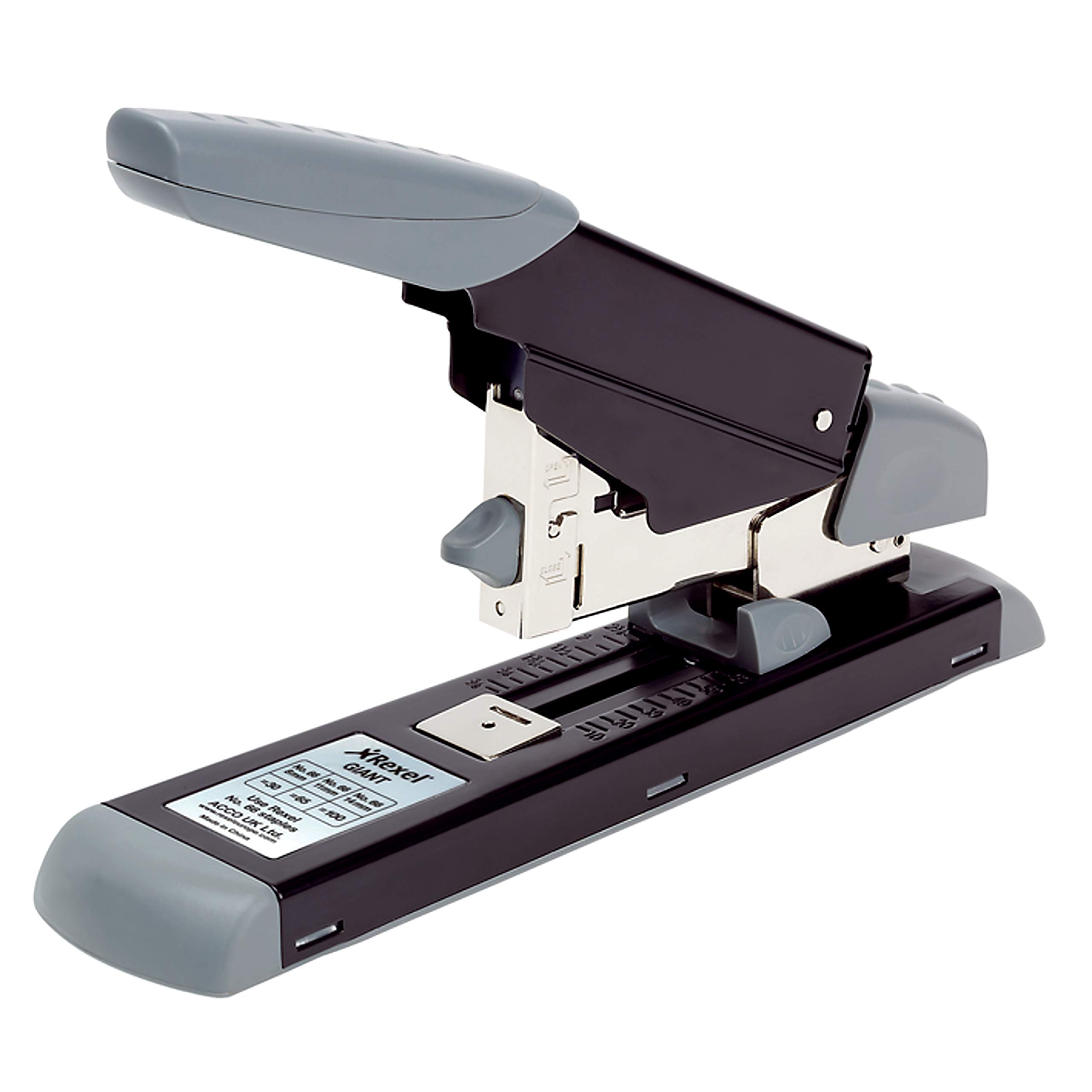 Rexel Giant Heavy Duty Stapler, 100 Sheet Capacity, Uses Rexel No.66 staples 66/8-11-14 mm, Metal Body, Grey/Black, 2030