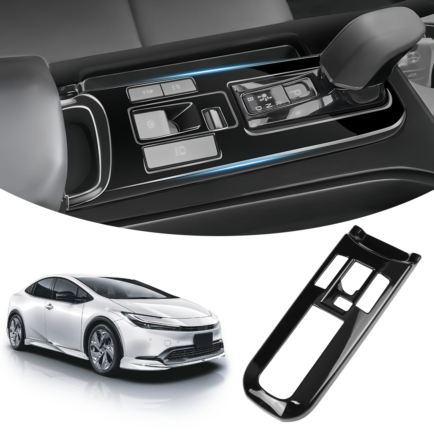 VLOOKEE トヨタ プリウス60系 専用 アクセサリー インテリアパネル VLOOKEE プリウス60 アクセサリー PRIUS 60系 シフトパネルカバー 車種専用設計 コンソールスイッチパネルカバー ABS製 内装パーツ カスタム ドレスアップ 傷防止 簡単取付 保護パーツ 1PCSセット(ピアノブラック) の商品画像