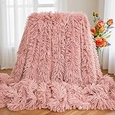 Ultra Soft Plush Blanket – Cozy Furry Throw for Bed, Sofa, or Couch – Warm & Fuzzy Blanket in Dirty Pink (51x63 Inches)