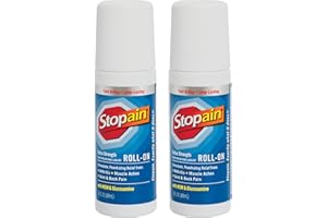 Stopain Pain Relief Roll On Gel 3oz (2 Pack) USA Made, Max Strength Fast Acting with MSM, Glucosamine, Menthol for Arthritis, Lower Back, Knee, Neck, HSA FSA Approved Topical Analgesic Products